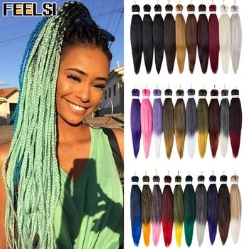 

EZ 24inch Jumbo Braids Long Strands Ombre Crochet Braid Synthetic Braiding Hair Extensions for Woman Blonde Pink
