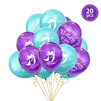 

20pcs Mermaid Party Decoration Rubber Balloons Mermaid Baby Birthday Party 12-Inch Combination Balloon Set