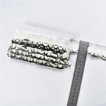 

10Meters Natural Pheasant Feathers Trims Fringe Ribbon Trim Satin Sewing White Feathers for Crafts Costumes Decorative Plumes