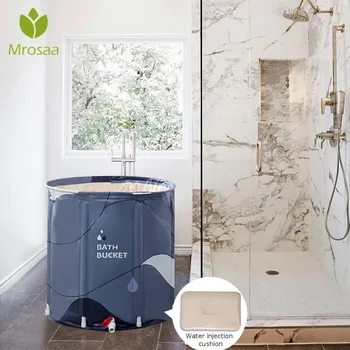 

Portable Bathtub Folding Bath Bucket Thicken Shower Barrel Large Adult Tub Baby Swimming Pool Insulation Family Bathroom SPA Tub