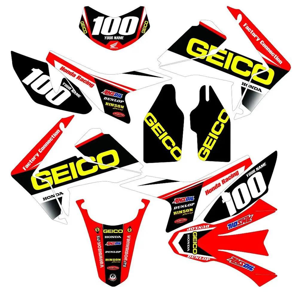 

New Full Graphics Decals Stickers Custom Number Name 3M Bright Matte Stickers Waterproof For HONDA CRF250L 2012-2017