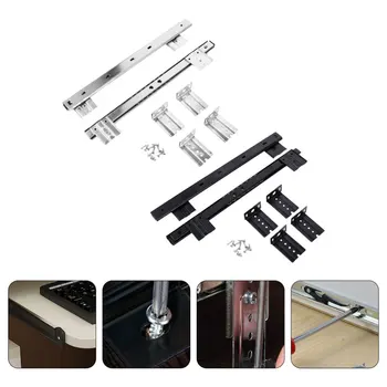 

2 Sets Ball Bearing Sturdy Steel Useful Drawer Rail Keyboard Track Keyboard Slide for Drawer