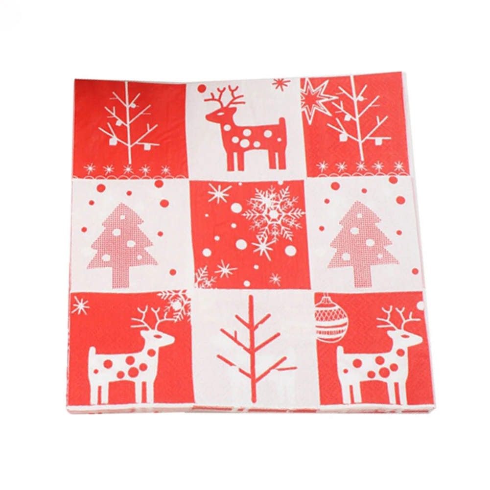 

20pcs/lot Halloween Christmas Elk Tableware Paper Napkins Multicolor Printed Restaurant Paper Towel Wedding Birthday Party Decor