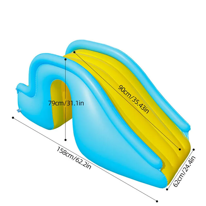 Inflatable Waterslide Wider Steps Swimming Pool Supplies Slide Bouncer Castle Play Water Pool Kids Summer Water Play Toys