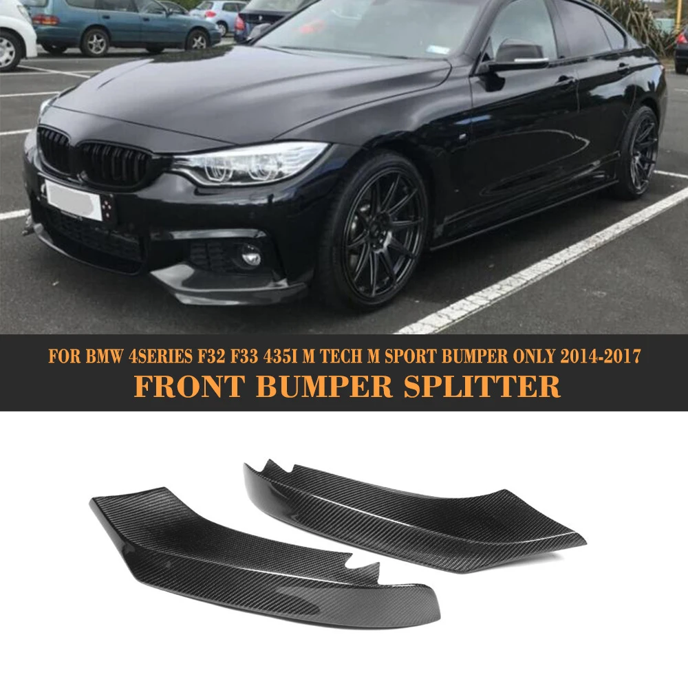 4 серии углеродного волокна передний бампер сплиттер спойлер для BMW F32 F33 435i M Спорт только- передний бампер автомобиля сплиттеры