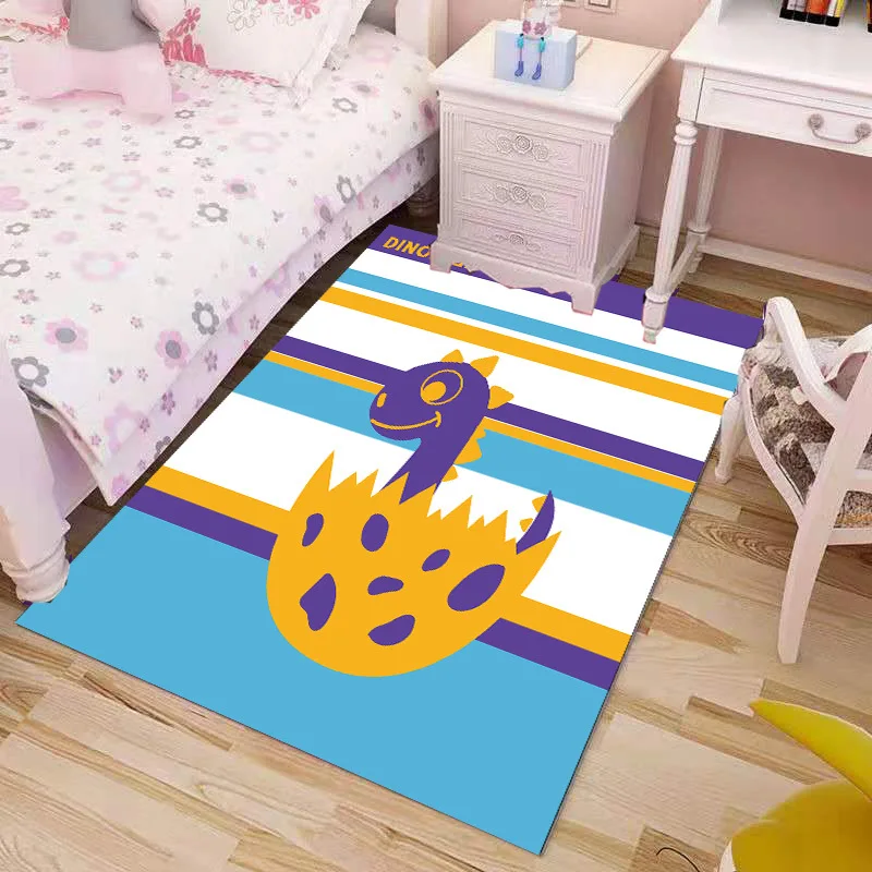 

Funny Dinosaur Carpet Square Anti-Skid Area Floor Mat Rug Non-slip Mat Dining Room Living Room Soft Bedroom Carpet 01