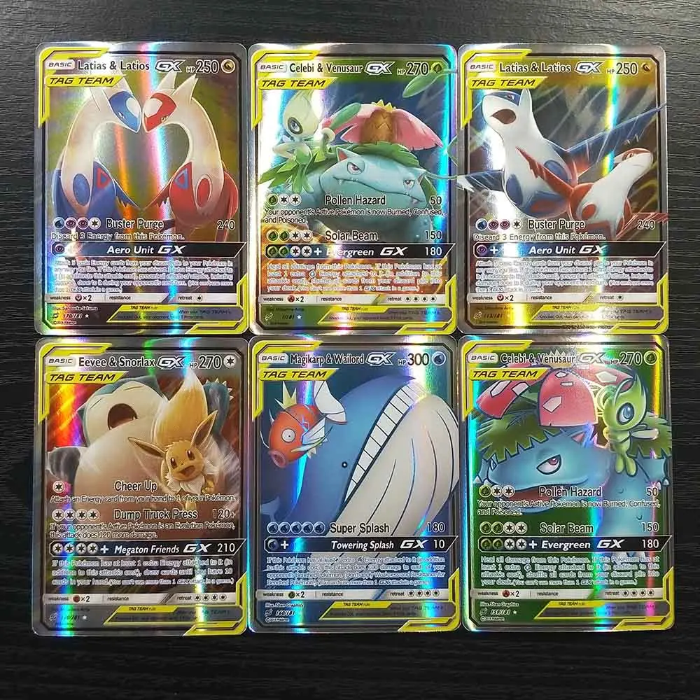 TAKARA TOMY Pokemon 200 Flash Cards SUN бирка с Луной TEAM 194 GX 6 Trainer коллекция сияющих карт