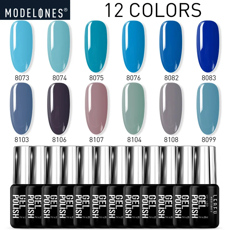 5 Modelones, 12 шт./лот, набор гелей для ногтей, впитывающий Гель-лак для ногтей, стойкий лак для ногтей, розовый цвет, серия, требуется базовое верхнее покрытие - Цвет: 5