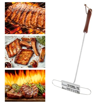 

43cm BBQ Branding Iron Tong 55 Letters DIY Barbecue Letter Printed Meat Grill Durable Steak Names Press Tool Meat Name Tool