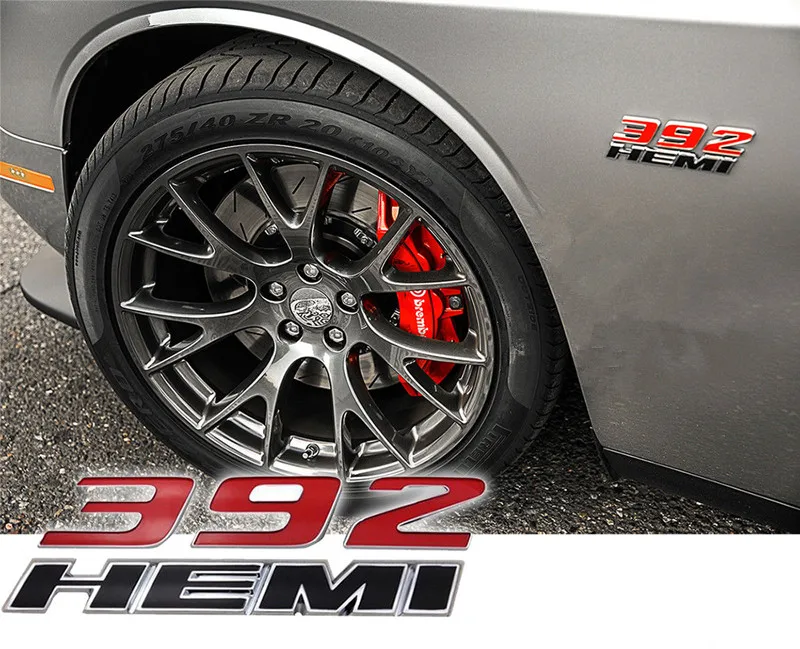 Бесплатная доставка 2X красный 392 HEMI эмблемы для Dodge Challenger Charger оперативная память