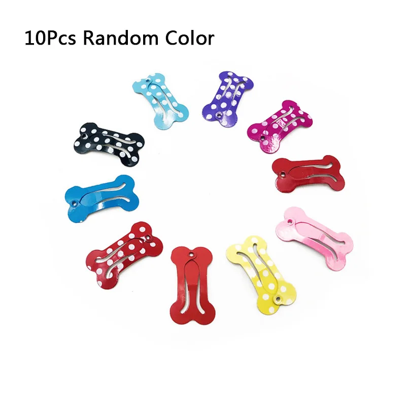 Title 15, 10Pcs Dog Hair Clips Mini Bone Shaped Puppy Hai...