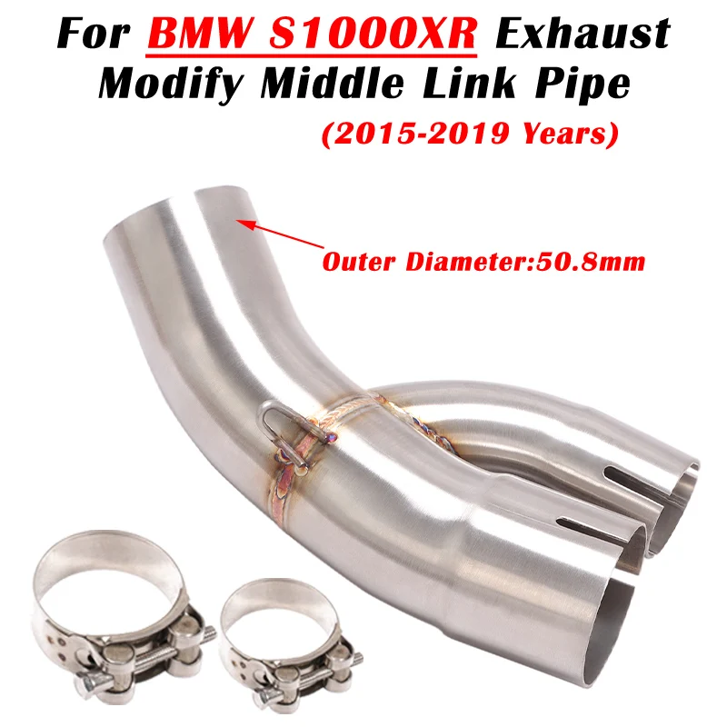 Slip On For BMW S1000XR 2015 - 2018 2019 Motorcycle Exhaust Escape Modify Muffler Middle Link Pipe Silencer 51mm Connection Tube |