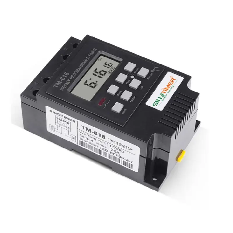 TM616W цифровой электронный таймер 110/12V 30A 17 установка программируемое реле