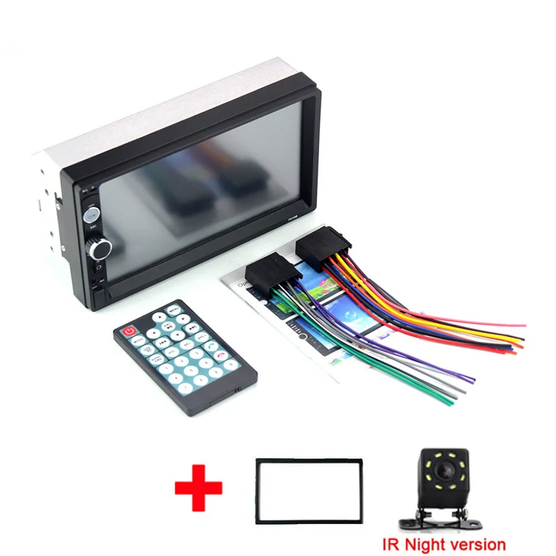 Для Iphone Android Mirror Link автомобильное радио 2 din плеер авторадио 7 ''ЖК сенсорный экран Bluetooth Авто Стерео камера заднего вида - Цвет: frame and 8Led