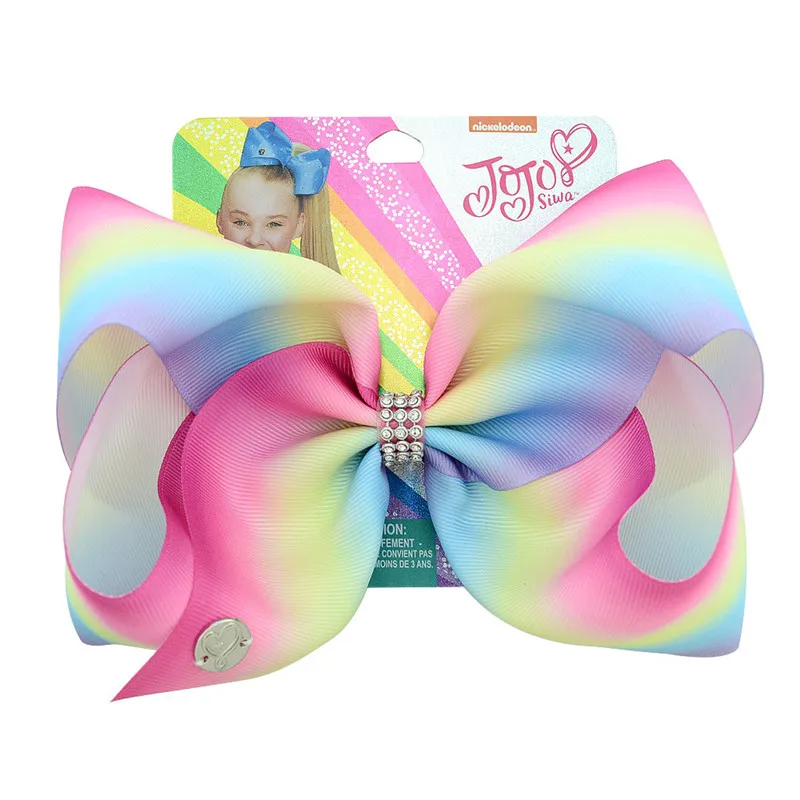 8 дюймов Jojo Siwa банты буквы заколка для волос Единорог заколки для волос мультфильм ручной работы Заколки радужные заколки вечерние аксессуары для волос для девочек - Цвет: 14