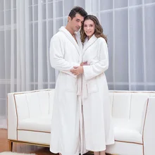 Унисекс халат зимний плотный теплый фланелевый банный халат длинный размера плюс для влюбленных пар ночной халат для женщин и мужчин ночная рубашка