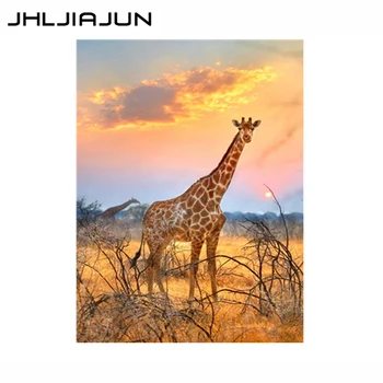 

JHLJIAJUN painting by numbers Giraffe and Animal DIY Acrylic Paint Hand Painted Oil Painting Home Decor on Canvas