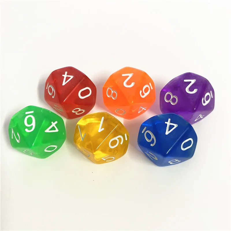 10PCS/lots TRPG Pearlized Effect D10 Dice for Board games 10 Sided