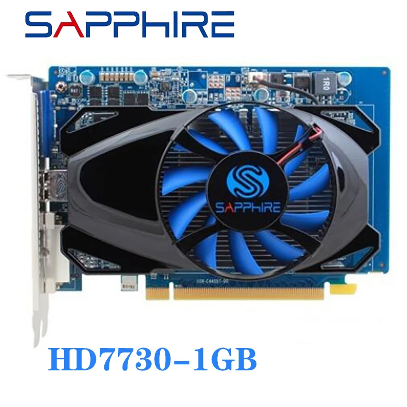 Used SAPPHIRE HD7730 1GB For AMD Video Card GPU Radeon HD 7730 GDDR5 128bit Graphics Cards PC Computer Game For Video Cards HDMI graphics card for desktop