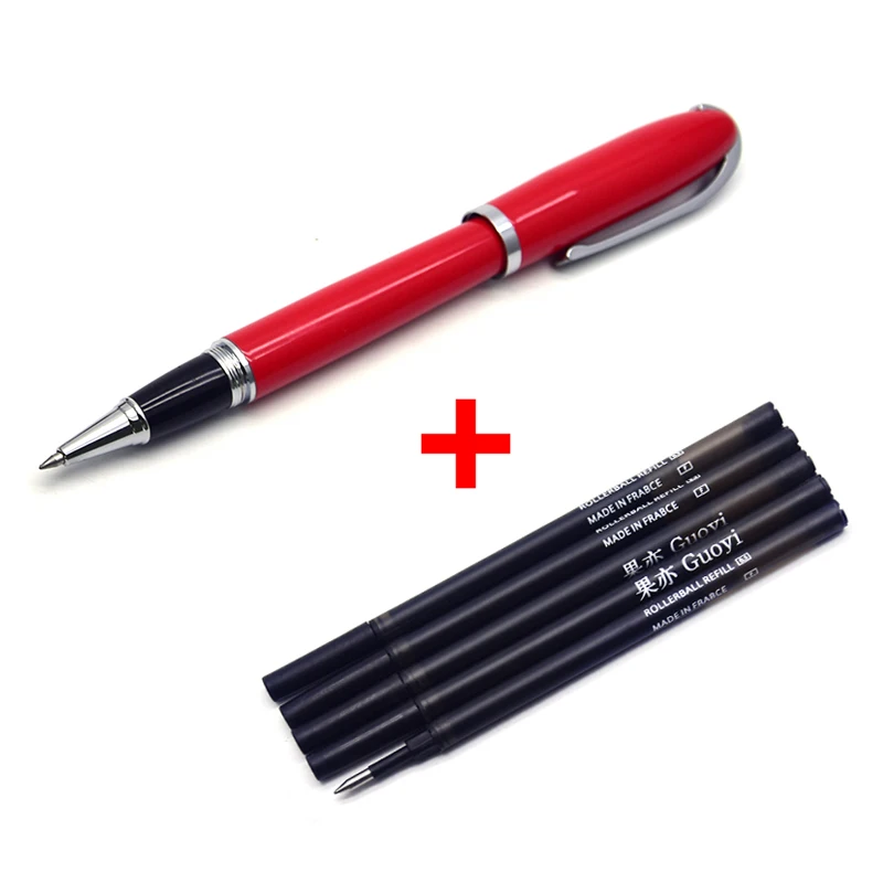 red-5 Black refill CCCAGYA C007 красная и черная металлическая гелевая ручка заправка 0,5 мм. Узнайте, для офиса и школы канцелярский подарок; ручка& Отель Шариковая ручка для бизнеса - Цвет: red-5 Black refill