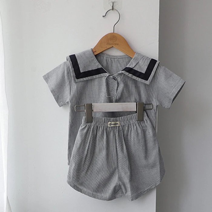 baby outfit matching set Summer Newborn Baby Girls Boys Clothing Set Korean Style Navy Collar Short Sleeve T-shirt+Shorts Set Kids Clothing Suit baby outfit matching set