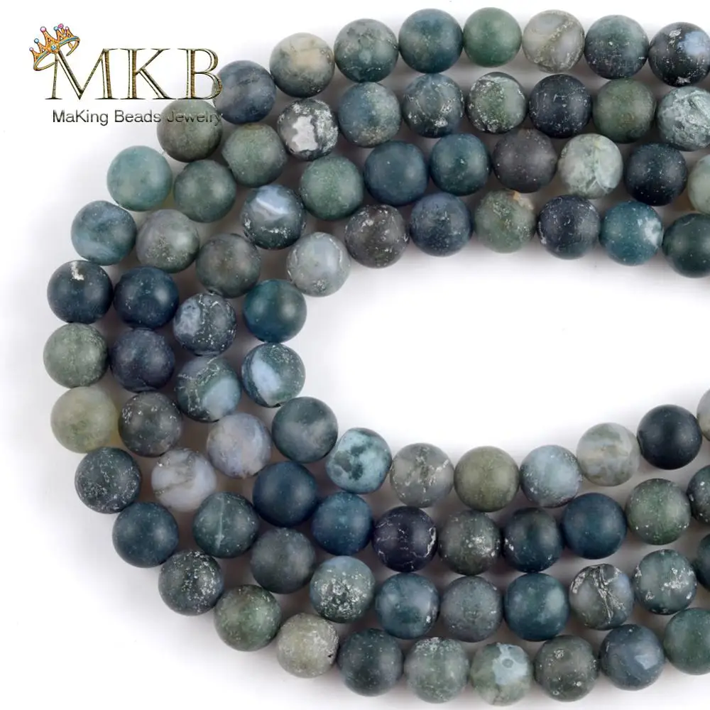

Natural Stone Dull Polished Moss Agates Onyx Round Loose Beads For Jewelry Making DIY Bracelet Necklace 4-12mm Beads Jewellery