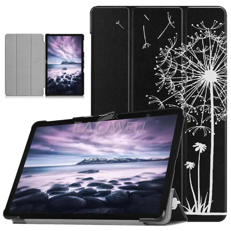 Кожаный откидной Чехол-подставка с принтом для Samsung Galaxy Tab A 10," SM-T590 T595 T597 чехол с тремя сложениями для автоматического сна смарт-чехол