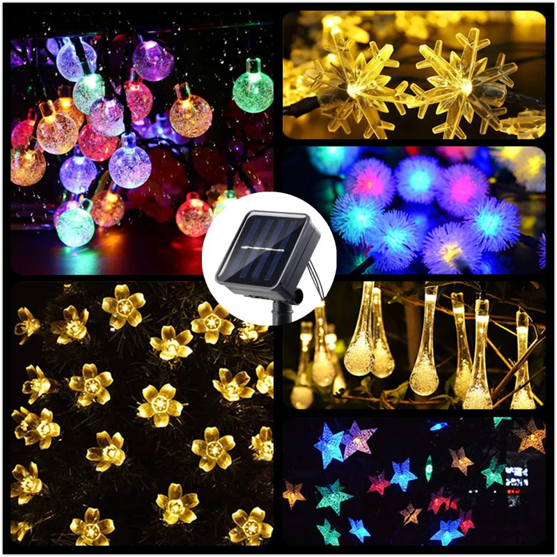 

Solar Led String Lights Outdoor Waterproof Garden Christmas Decorations for Home Fairy Lights Garland Navidad New Year Decor