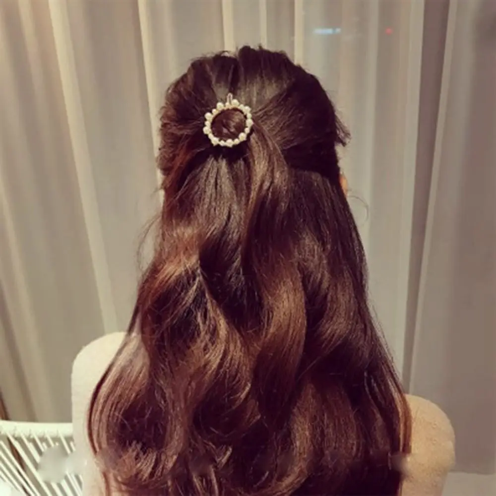 Elegant Temperament Pearl Hairpin Korean Chic Wind Retro Bow Edge Clip Bangs Clip Hairpin Top Clip Hair Accessories
