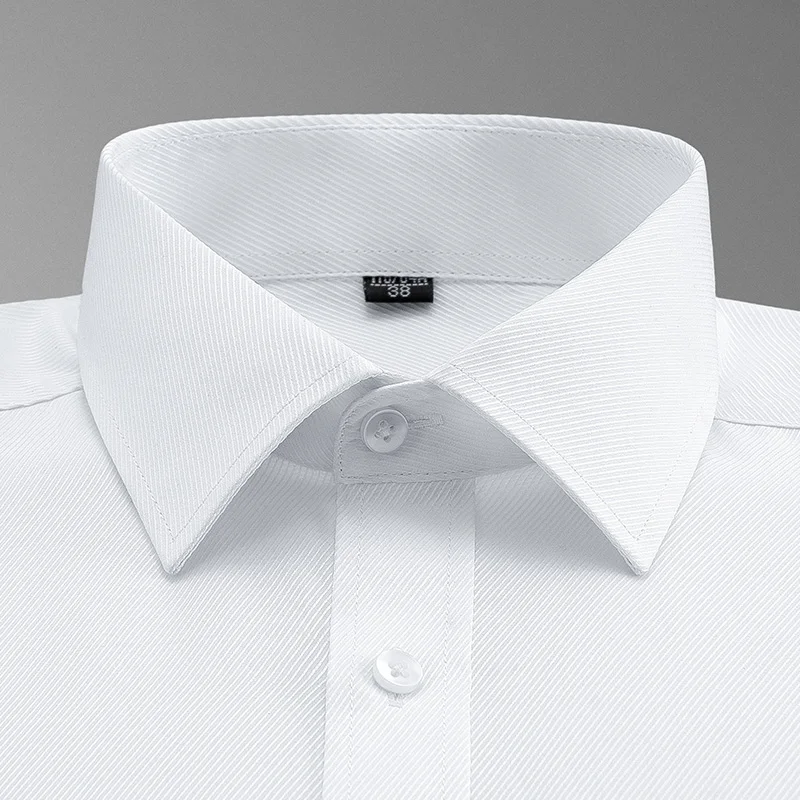 Dress Shirts Men's Twill Dress Shirts Long Sleeve regular fit office business mens social shirts with chest pocket S~8xl