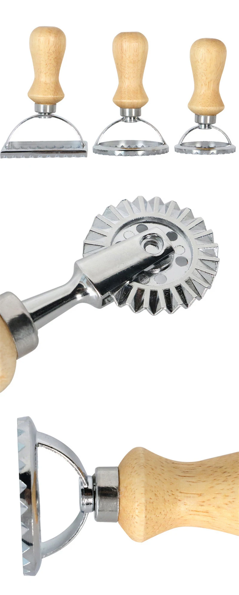 Description Picture 6 of itemCookie Cutter Ravioli Pasta Tools 304 Stainless Steel Cokies Mold Ravioli Maker Cutters Square Round Pizza Cutting Wheel Tools