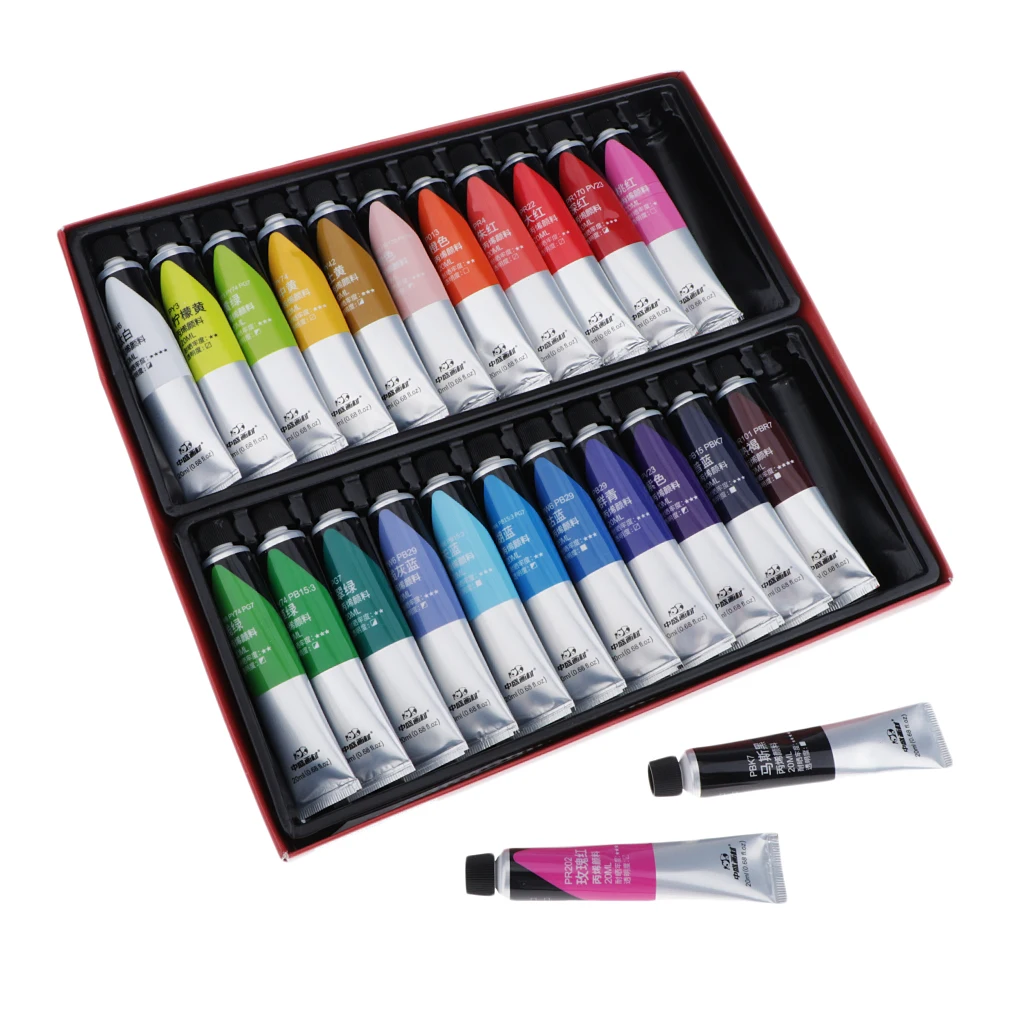 12/24Pcs ACRYLIC PAINTS ART WATERPROOF ARTIST PAINTING ACYLIC COLOR FOR CERAMIC
