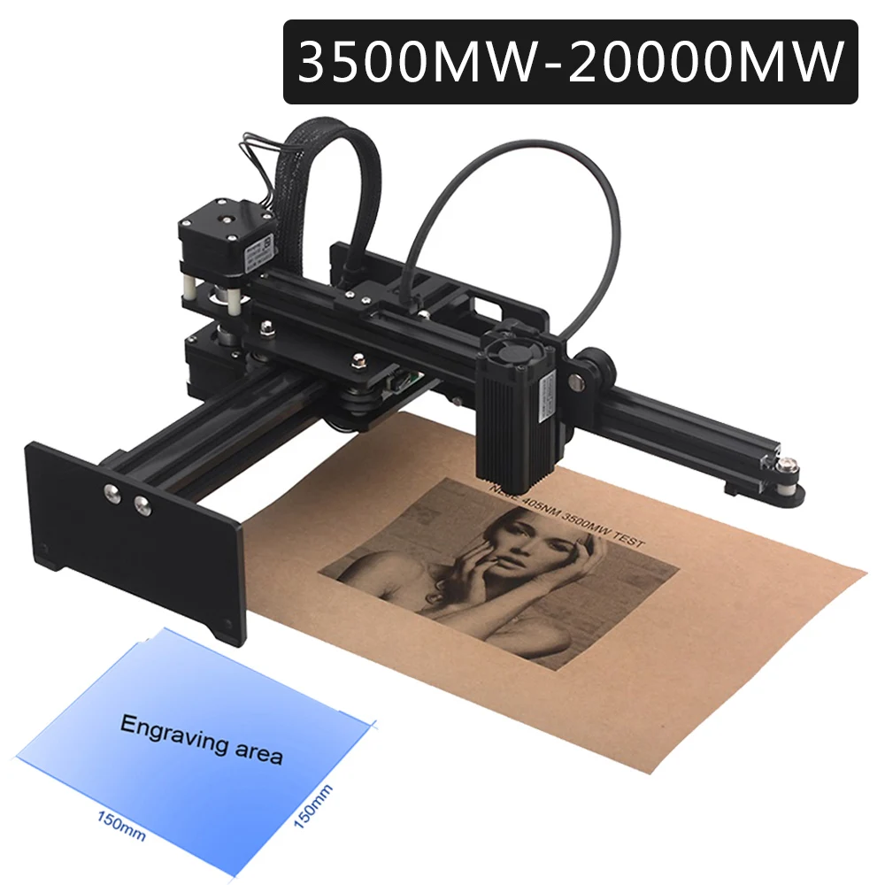 Профессиональный CNC 20000mW Настольный лазерный гравер резной станок Мини DIY принтер