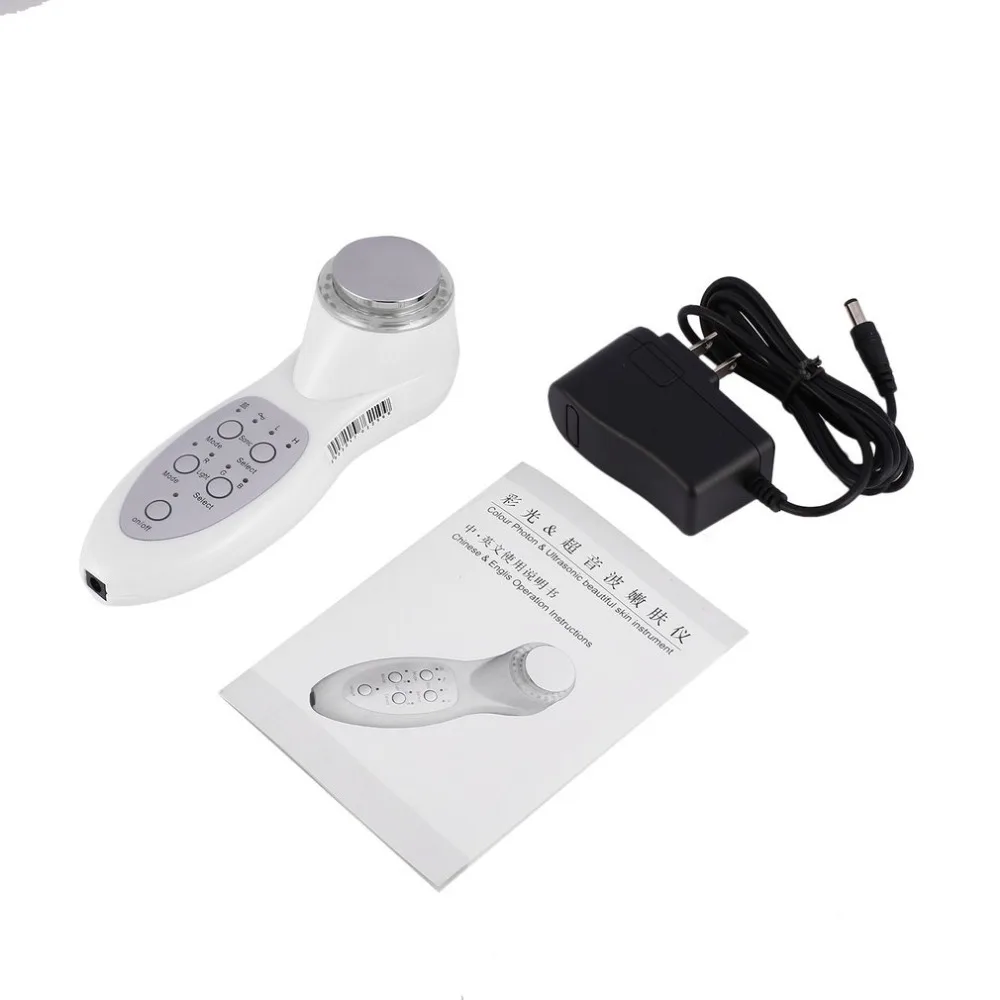 

7 Color Mode RGB Led Light Ultrasonic Beauty Instrument Portable Facial Skin Appliance Therapy Photon Rejuvenation