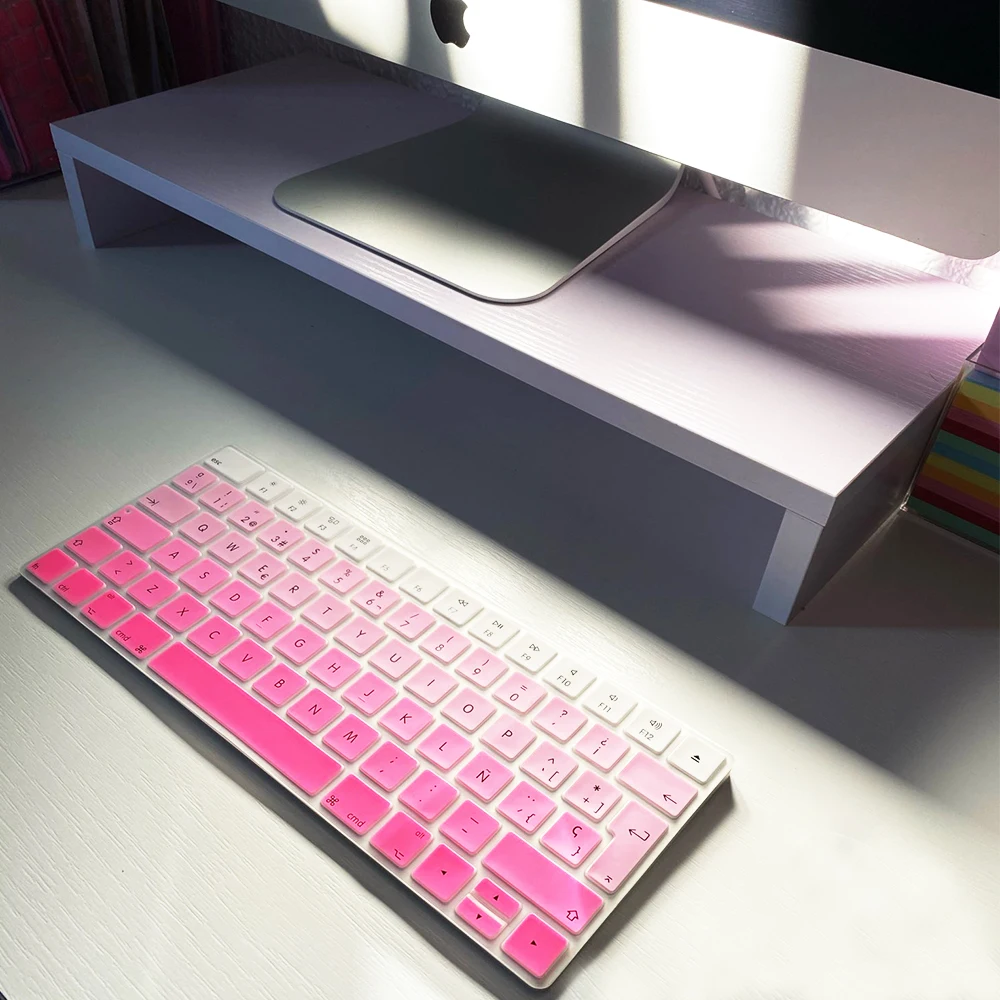 스페인 언어 매직 키보드 커버 실리콘 스킨 보호 필름, 애플 매직 키보드 2 2015 A1644, EU IMAC 키보드 케이스