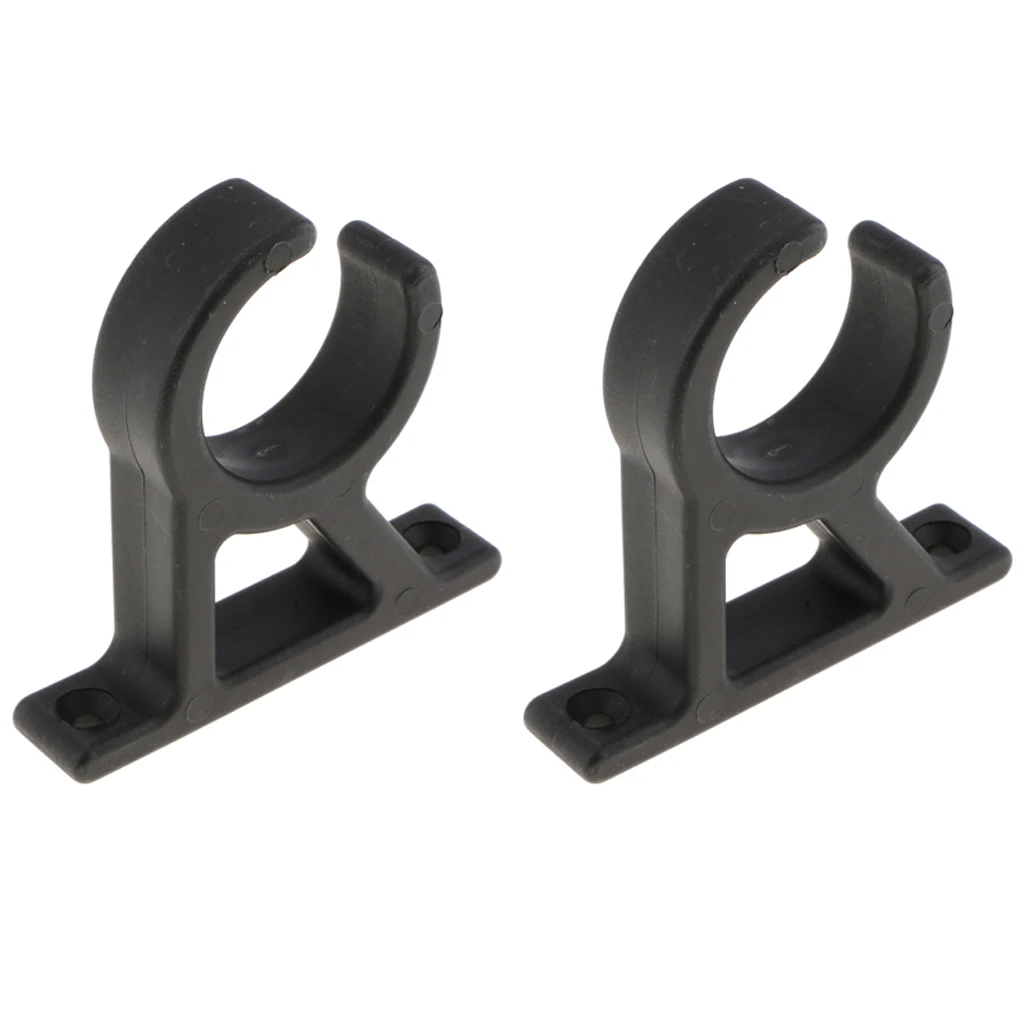 2pcs C-Shape Boat Hook Ladder Clamp Holder Bracket Clips Fit for 1-3/4 inch Ladders Tube, Black