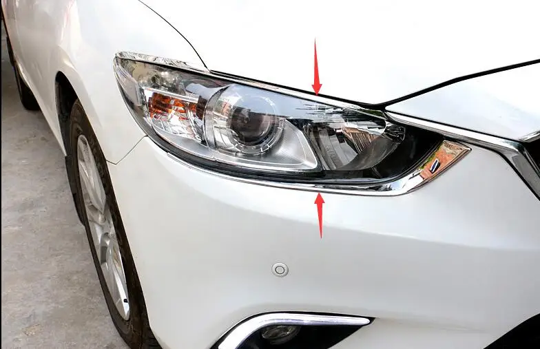Автомобильный головной светильник, авто передний светильник для Mazda 6 atenza-, ABS хром, автомобильные внешние аксессуары - Цвет: Серый