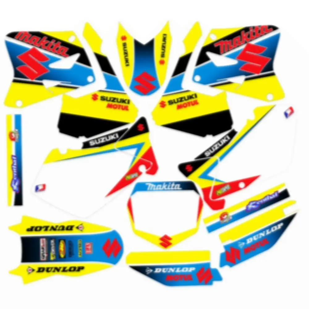 

Motorcycles Full Graphics Decals Stickers Custom Number Name 3M Matte Stickers Waterproof For Suzuki RM125 250 2001-2008