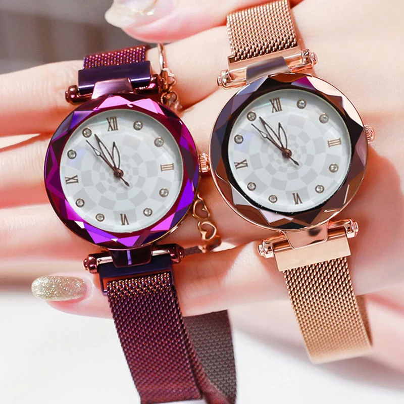 Relogio Feminino Innovation креативные магнитные часы женские Розовое золото Миланская петля