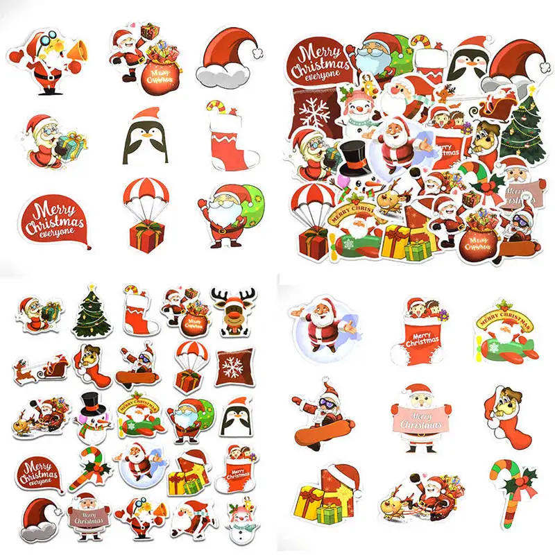 25 шт./компл. Merry Christmas наклейки Улица граффити мультфильм тележка чехол наклейка набор на Рождество День Водонепроницаемая наклейка из ПВХ