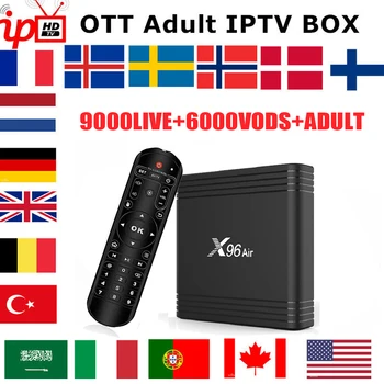 

X96 Air Smart IPTV Box Wireless Android 9.0 1 Year Spain Italy Poland UK France Germany Albania adult IPTV Subscription TV Box