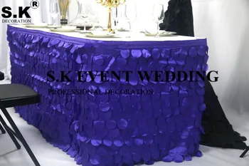 

Hot Sale Taffeta Tablecloth Skirting Banquet Poly Table Skirt Cloth For Wedding Event Decoration