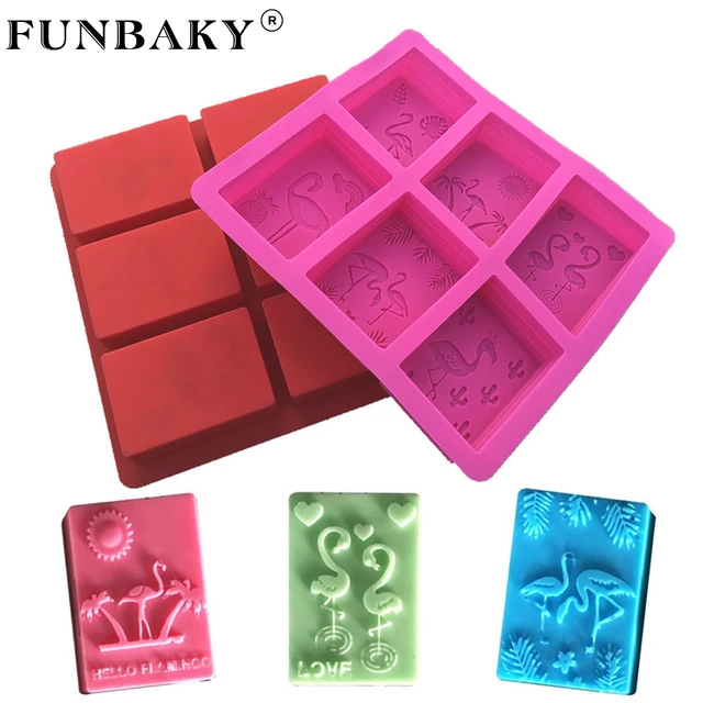  FUNBAKY Rose Flower Silicone Mold 6 Cavity Candy