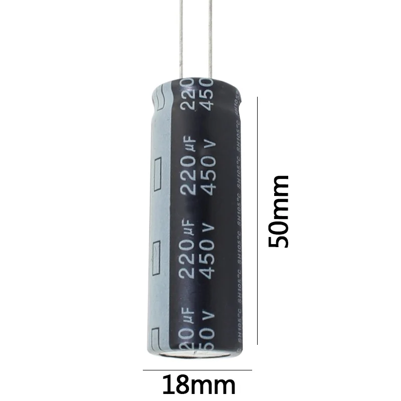 450V220UF volume 18x50mm 450v 220uf aluminum electrolytic capacitor 220mfd 220mf 220uf 450vdc 450wv 2.2uf 3.3uf 4.7uf 6.8uf 10uf （1pcs 10pcs 450v220uf volume：22x45mm 18x40mm aluminum electrolytic capacitors high quality