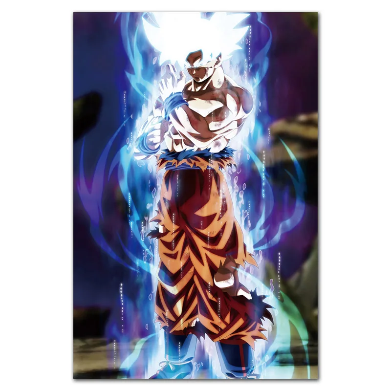 MQ3679 Dragon Ball супер ультра инстинкт Гоку японского Аниме Комикс плакат Шелковый светильник на холсте домашний декор для спальни Настенная картина печать
