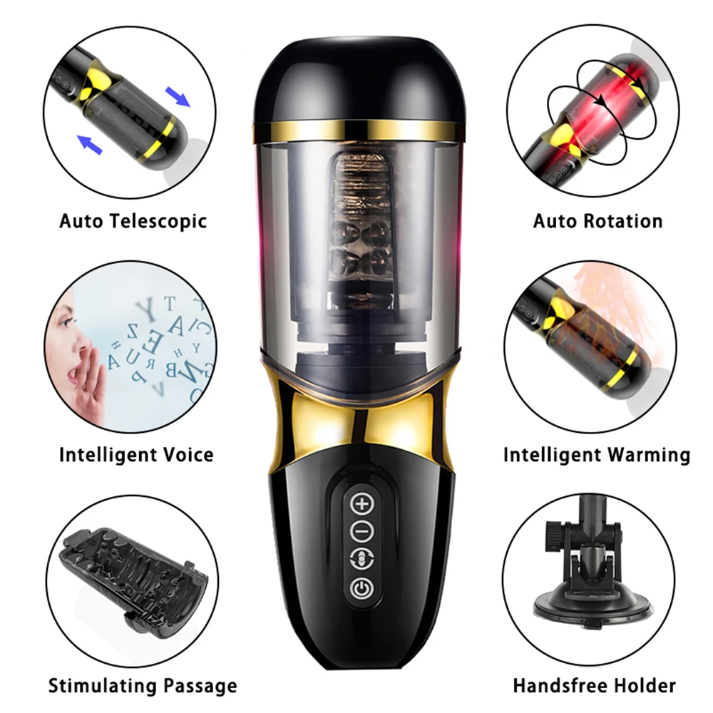 Sex Toys For Men Automatic Telescopic Rotation Male Masturbator Heating Voice Cup Vagina Real Pussy Adult Masturbation Vibrator (1)