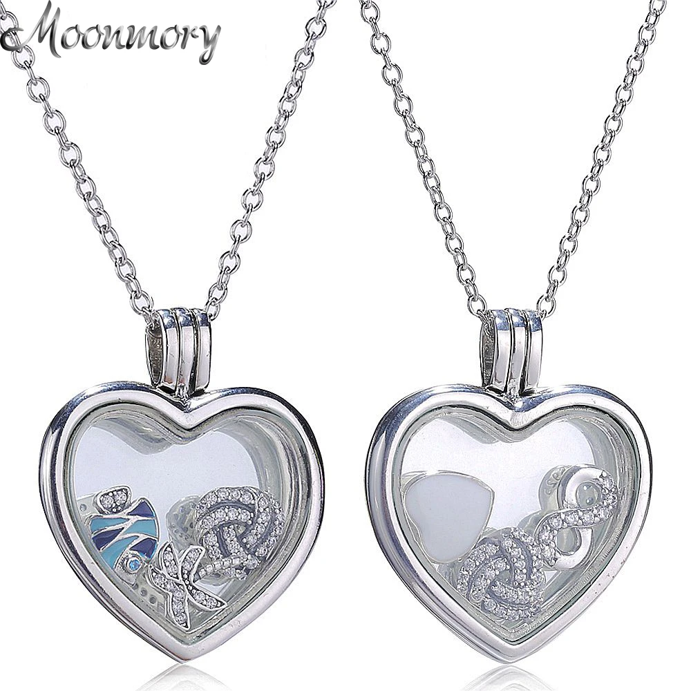 MICSAVI Juegos De Joyas De Plata 925 Para Mujer, Collar Con Colgante Corazón De Cristal Con