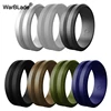 WarBLade New Food Grade FDA Silicone Rings 8mm V-groove Men Wedding Rubber Bands Hypoallergenic Flexible Silicone Finger Ring 1