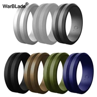 WarBLade New Food Grade FDA Silicone Rings 8mm V-groove Men Wedding Rubber Bands Hypoallergenic Flexible Silicone Finger Ring 1