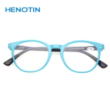 Henotin, модные круглые оправы, очки для чтения для женщин, весенние шарнирные качественные цветные женские очки